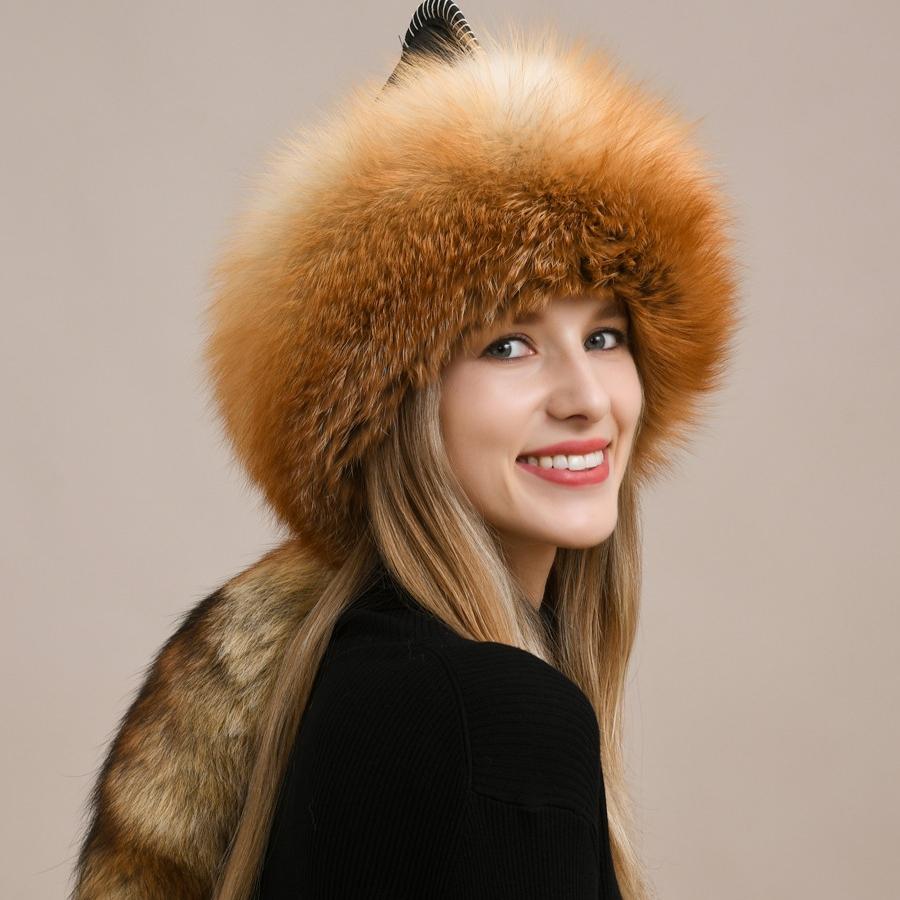 Fox fur hat female male winter northeast ear protection warm genuine leather Mongolian hat ethnic style fur hat female winter