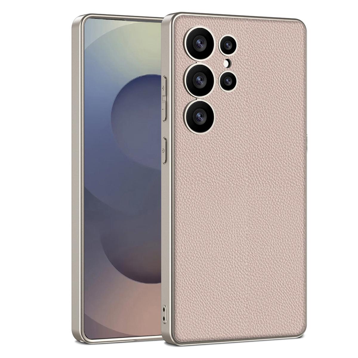 

For Samsung Galaxy S24 Ultra Case Fur PU+TPU+PC Shockproof Phone Cover Titanium Gold