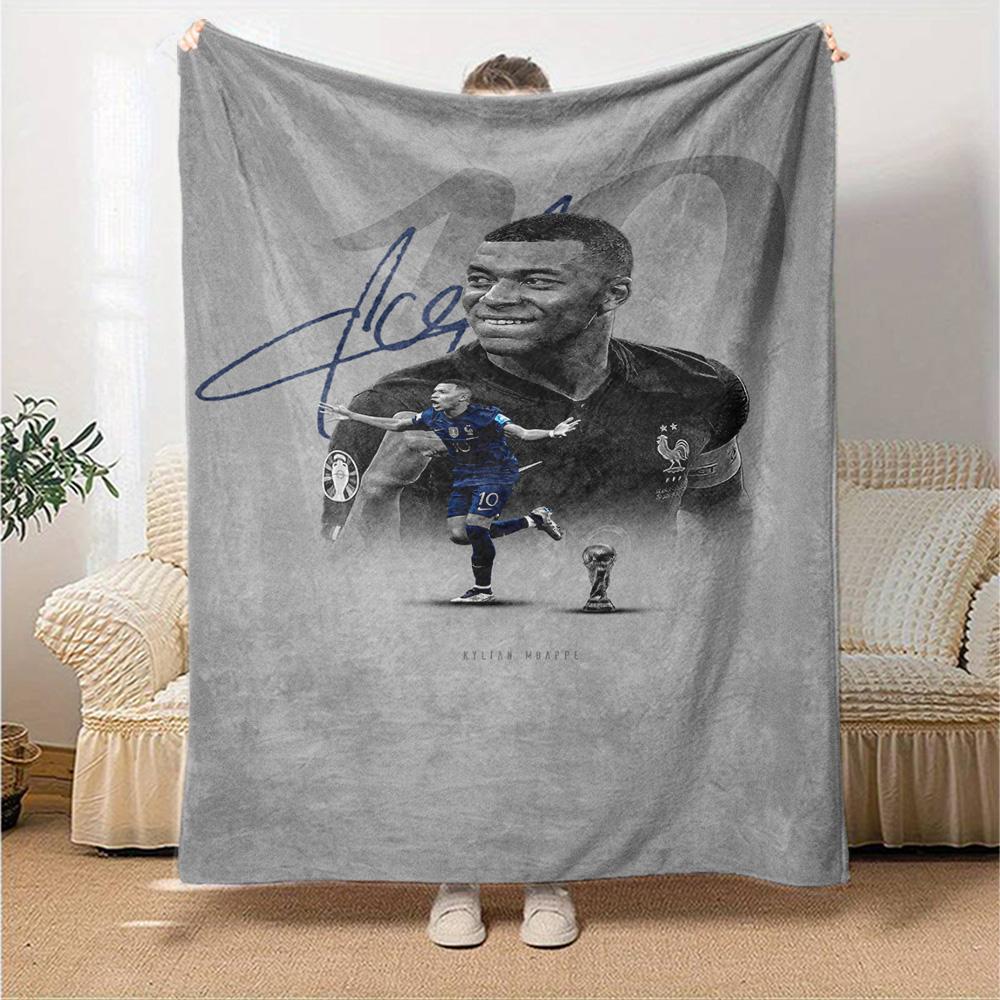 Star Player Kylian Mbappé Blanket Soft Warm Cozy Perfect for Sofa Bedding Livingroom Four Seasons Multipurpose Warmthful Decor