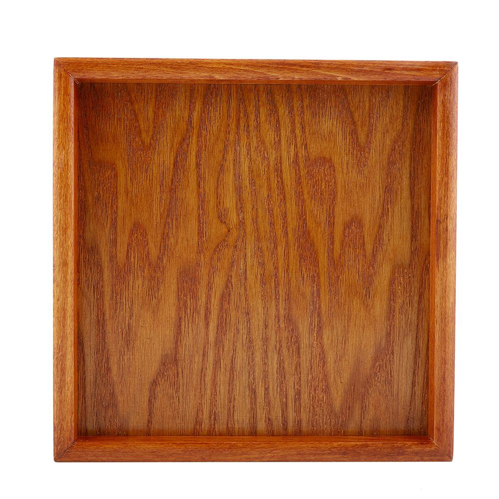 Quadratische Massivholz-Teeschale Teetassen-Tablett Ständer Tablett Kaffee Sushi Snacks Servierteller Aufbewahrungstablett Für Café Restaurant