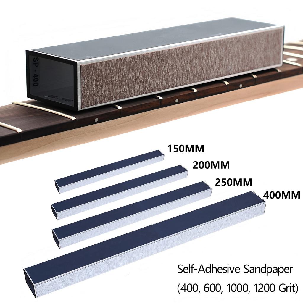 150/200/250/400 mm Guitar Fret Leveling Beam Pro Repair & Maintenan Tool with Sandpapers Replacement Guitar Leveling File Tools