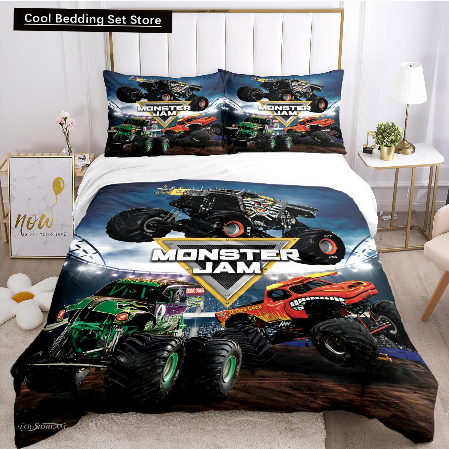 

Мультяшный монстр-трак всесезонный пододеяльник одеяло постельное белье мягкий пододеяльник и наволочки односпальные/двуспальные/королевские/королевские EU single(135x200cm)