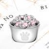 DIY Sparkling Paw Print Charm Beads for Pet Cat Dog Bracelets Jewelry Gifts Accessories