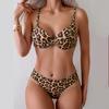 New Women's Bikini Split Print Swimwear Women's Leopard Print Push Up Women's low-waist Swimwear For Female Two Piece Beachwear