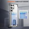 Luxury Wallet Card Slot Metal Bracket Four Corner Shockproof Phone Case for Samsung S24 Ultra S22 S21 S23 Plus Note 20 Ultra