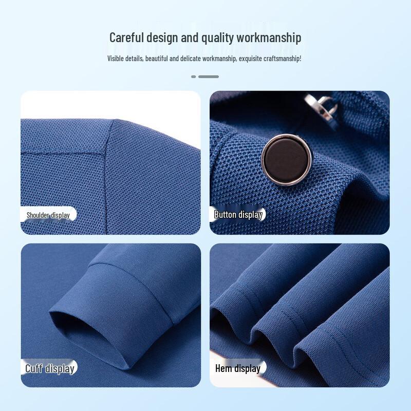 MONTAGUT Men's Long-Sleeve Cotton Blend Polo Shirt