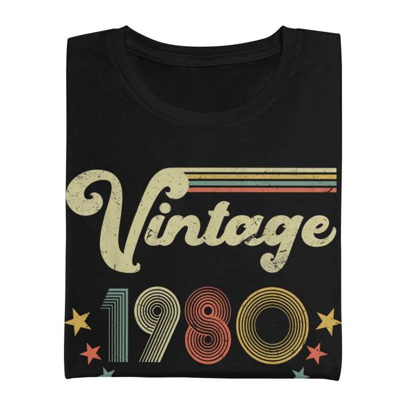 Vintage 1980 Original Parts T Shirts Men Short Sleeve Cotton T-shirt 41st Birthday 41Years Old Tee Harajuku Tshirt Gift
