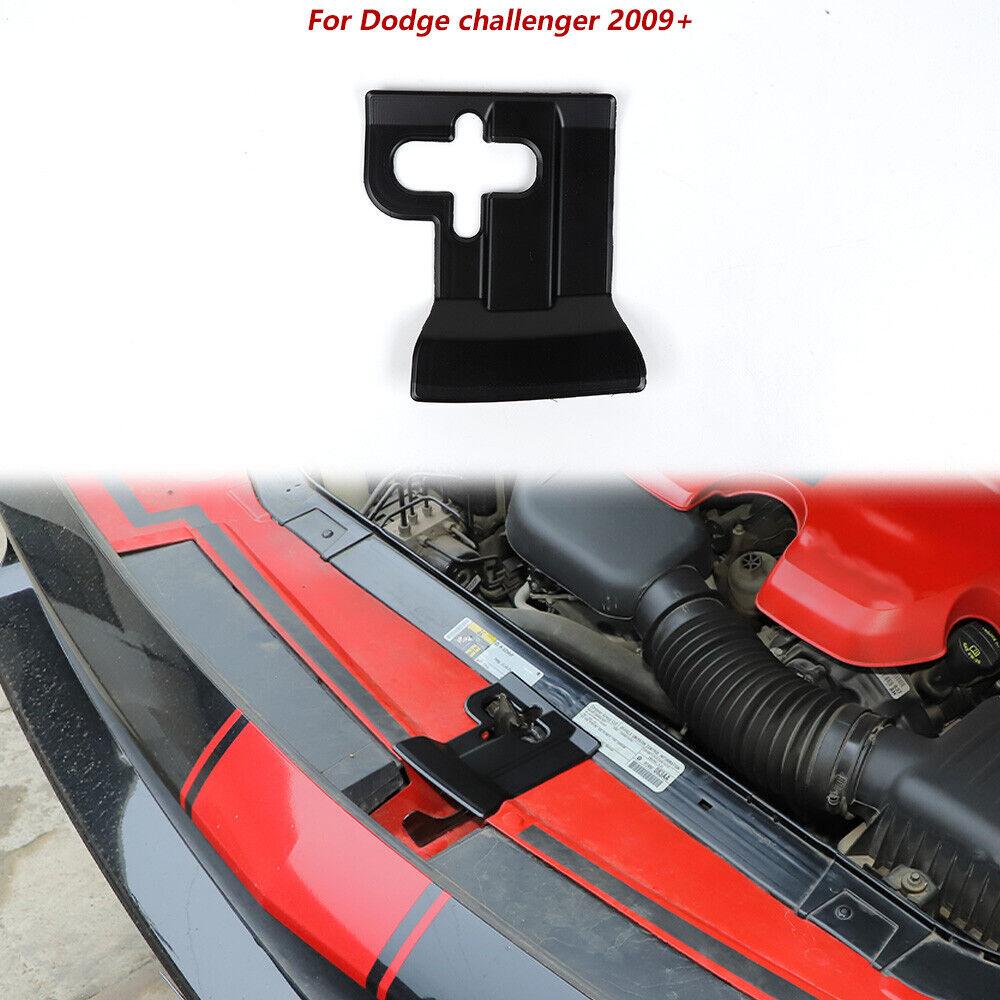 Hood Lock Bolt Dust-Proof Gap Protect Bezels Trim For Dodge Challenger 09+ Black
