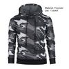 Men Hoodie Camouflage Hooded Drawstring Zipper Decoration Fall Hoodie for Daily Wear