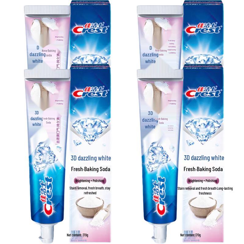 Crest 3D White Baking Soda Toothpaste 4-Pack