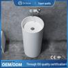Round Modern Minimalist Stone Column Basin - Floor-Standing Washbasin for Small Bathroom