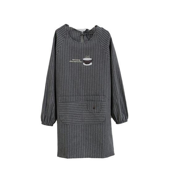 Zástěra s dlouhým rukávem Šetrná k pokožce s kapsami Polyester Bavlna Dámské pracovní zástěry na vaření