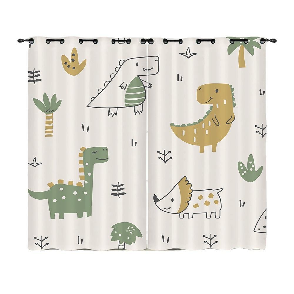 Vorhang Tierillustration Dinosaurier Pinguin Vorhang Digitaldruck Verdunkelungsvorhang Ohne Bohren
