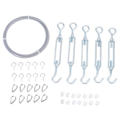 1Set 5m Wire Rope Cable with Hooks Kit DIY Curtain Outdoor Chandeliers Tool