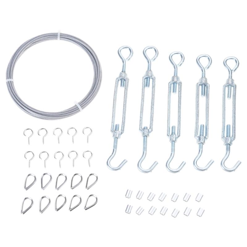 1 Комплект 5 м Стальной трос с крючками Комплект DIY Шторы Наружные люстры Инструмент 1