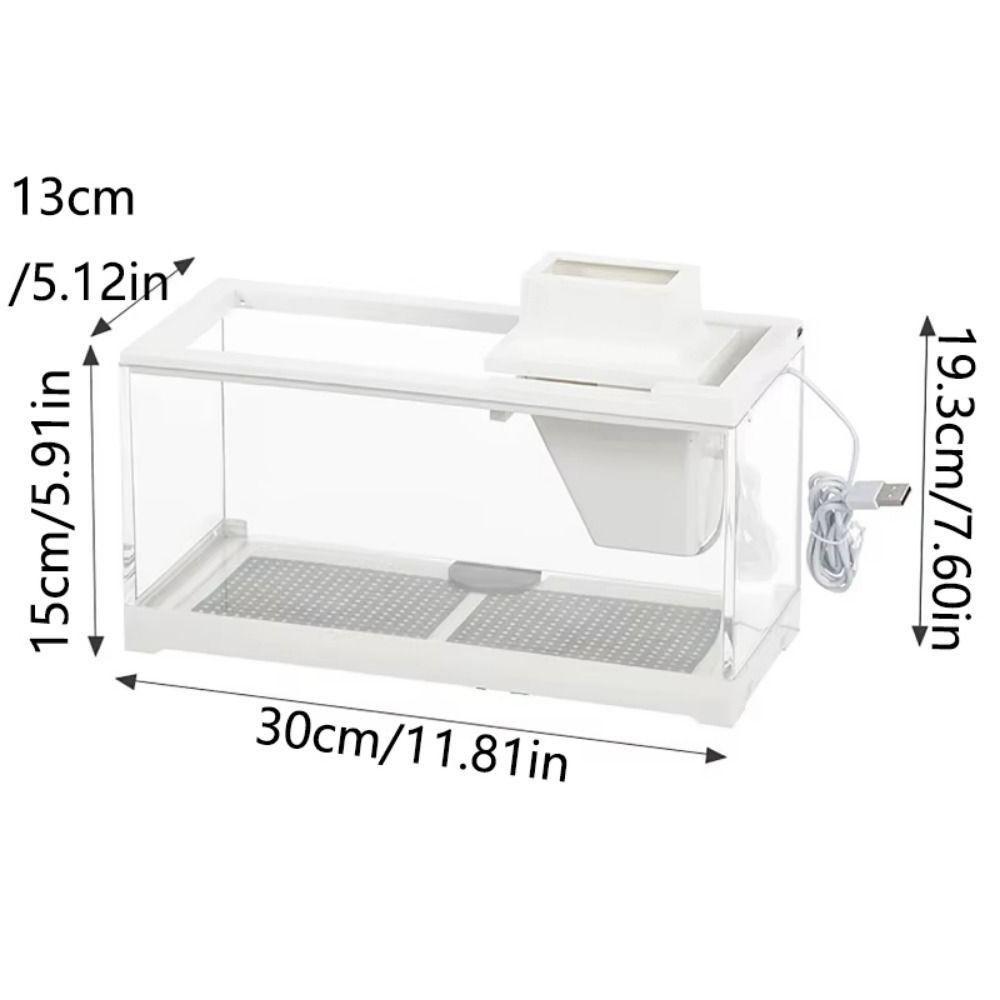 with Water Pump Aquarium Fish Box With LED Light Micro Landscape Fish Tank  Breeding