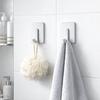6pcs/set No Drill Self Adhesive Hooks Waterproof Wall Hook Stainless Steel Hooks  Shower Bath
