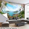 2D Italian Riviera Tapestry Curtain Balcony View Wall Hanging