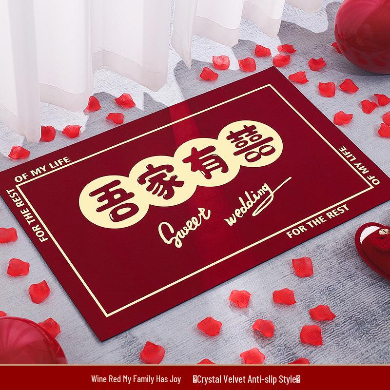 Welcome Door Mat - Happy Words Carpet for Home and Wedding Décor