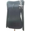 Vintage Elegant Streetwear Strikkede Gensere Kvinner Koreansk Mote Sexy Sløyfe Bandasje Slash Neck Slank genser Solid Chic