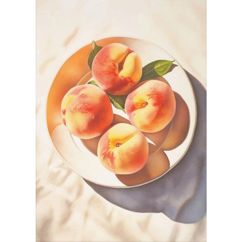 Minimalist Modern Abstract Fruit Poster Print Orange Peaches Strawberry Tomato Lemon Fig Canvas Painting Wall Art Home Decor