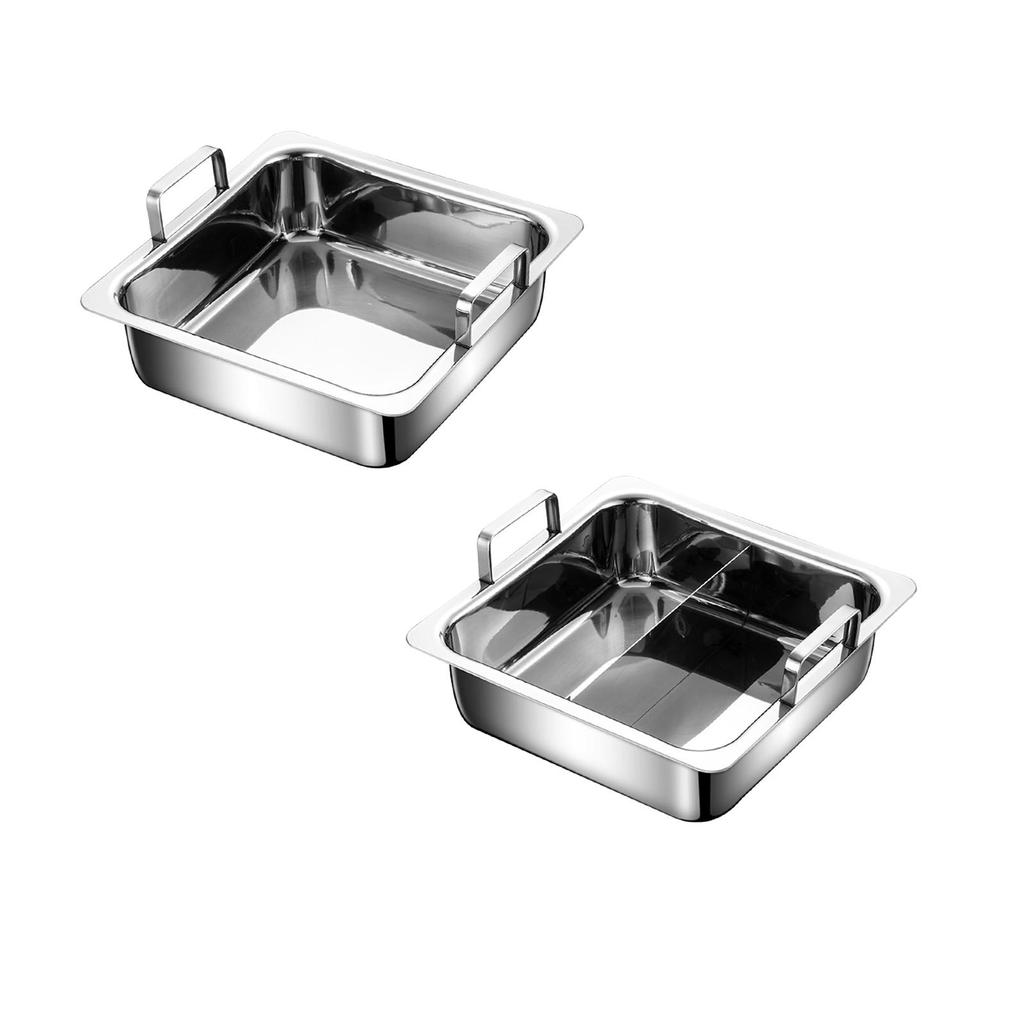 Kitchen Hot Pot Easy to Clean Easy Carrying Convenient Fast Cooking Square Cookware for Hiking Party Restaurant Camping Picnic