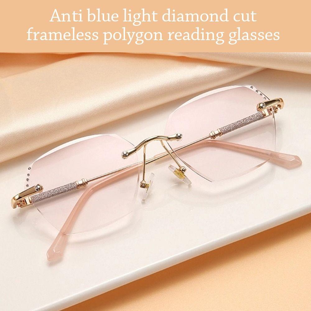 Blue Ray Blocking Anti-Blue Light Reading Glasses Eye Protection Vintage Hyperopia Glasses Glitter Frame Luxury Diamond