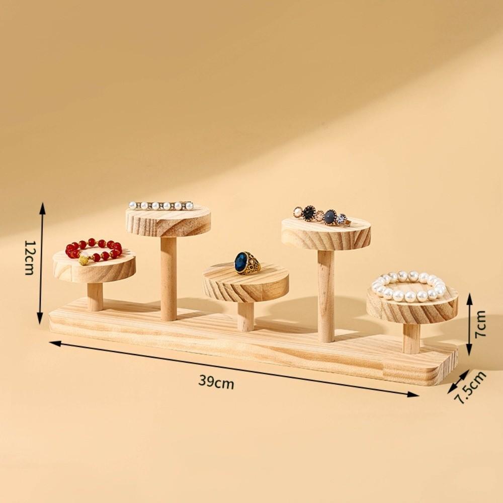 Wood Walnut Jewelry Rack Multi Round Versatile Desktop Display Stand Multi-layer Stepped Plant Display Rack Ornaments Display