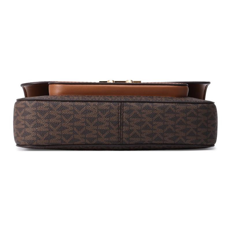 Michael Kors Sloan Series Retro Presbyopia Flip Commuting Artificial Leather Camera Bag Shoulder Messenger Bag Medium Women's Dark Brown