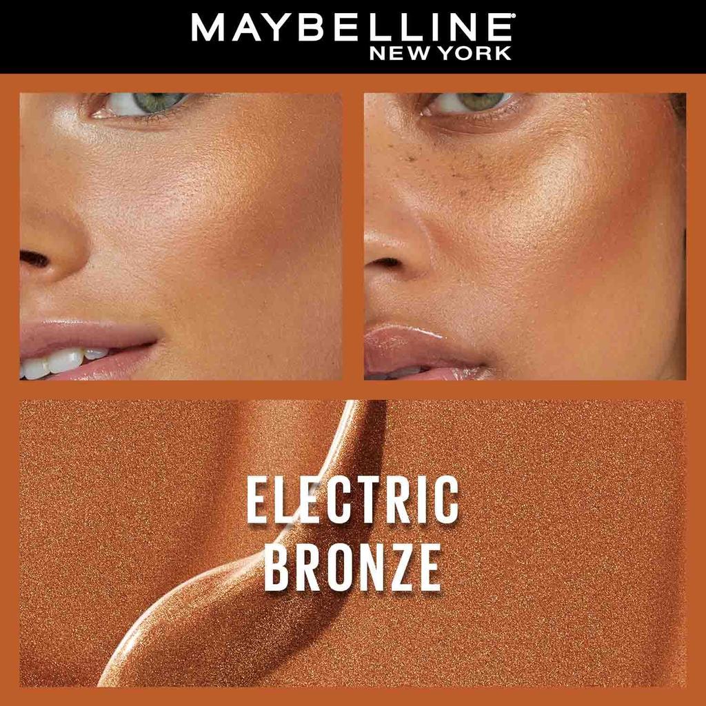 Maybelline New York Sunkisser Highlighter Blush 4.7g Electric Bronze Shade Long-Lasting Glow Liquid Face Makeup