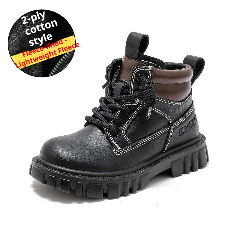 Children's Fashion Yellow Boots Boys Catwalk Short Boots Warm Cotton Boots