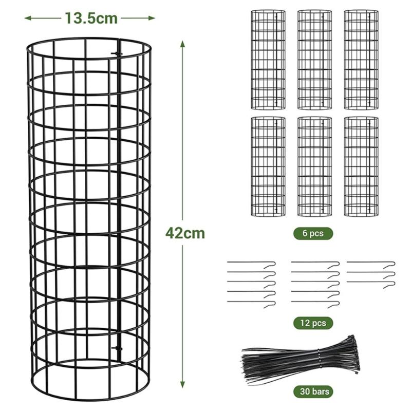 Tree Trunk Protectors 6pcs Plant Guards Protectors with Ziped Ties Metal Stakes Garden Protections Tree Wrap Cage for Damage