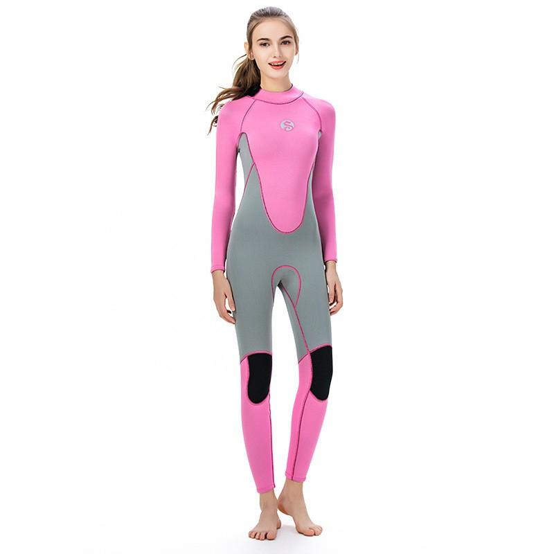 3mm Full Body Wetsuit Women Surfing Swimming Diving Thermal Protection Long Sleeve Pants