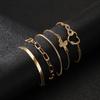 European and American alloy heart butterfly bracelet set creative Valentine's Day love geometric chain hand jewelry