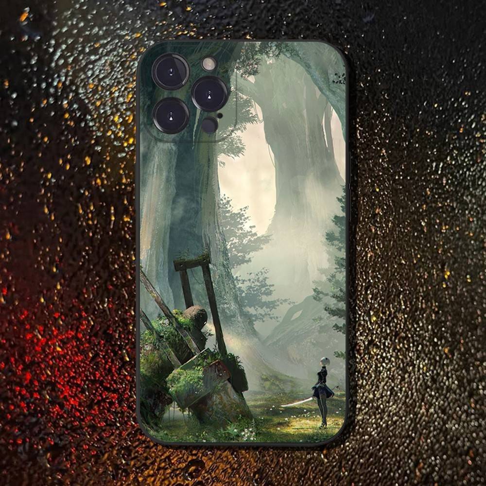 Game Nier Automata Phone Case For iPhone 16,15,14,13,12,11 Plus,Pro Max,XS,X,XR,SE,Mini,8,7,Soft Silicone Black Cover