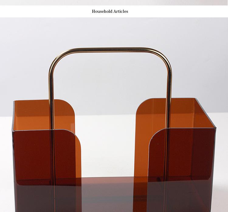 Modern Minimalist Bookshelf & Magazine Rack with Metal & Acrylic Design for Luxurious Living Room