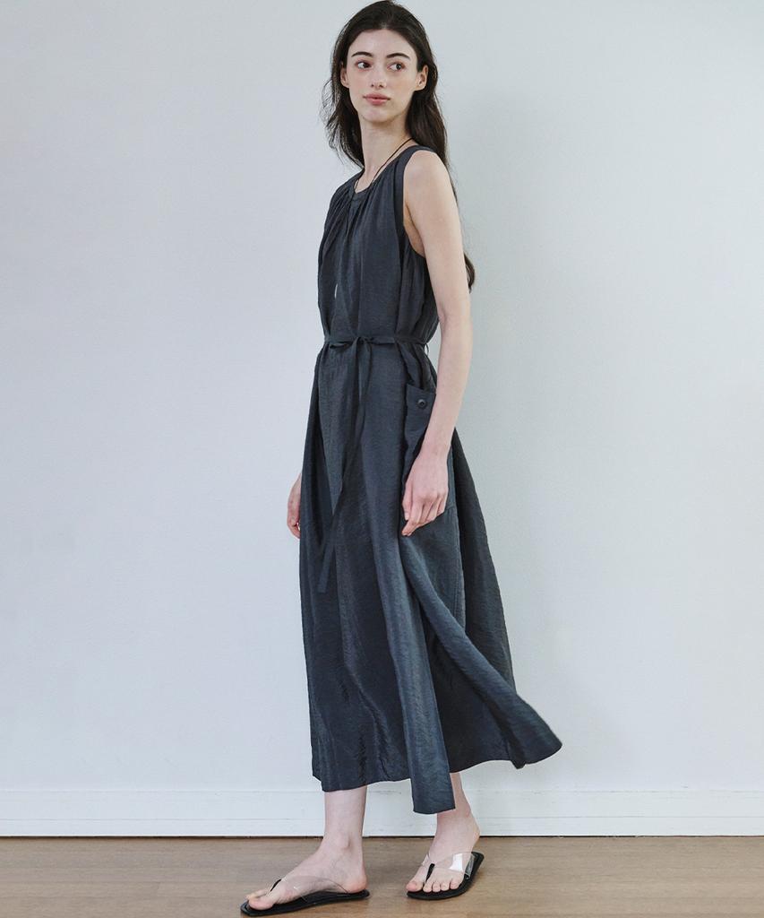 Marop 7106 Sleeveless Long Dress (Dark Gray)