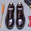 New High Quality Polished Business Casual Shoes British Men's Lace-Up Derby Shoes Bright Leather Formal Shoes Round Toe Loafers