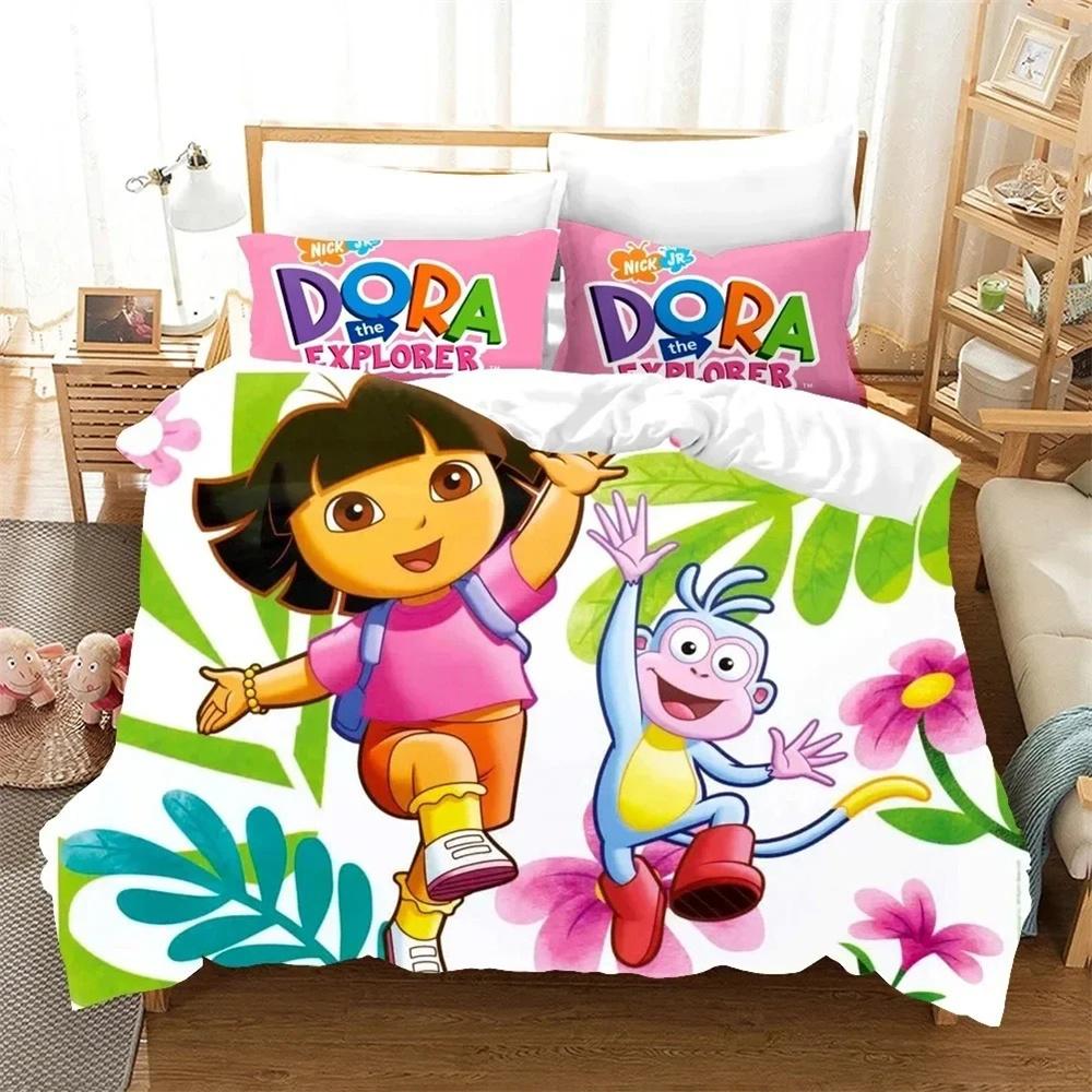 3D Print D Cartoon Explorer Bedding Set Duvet Cover Pillowcase Comforter King Queen Size Boys Adult Bedroom Decor