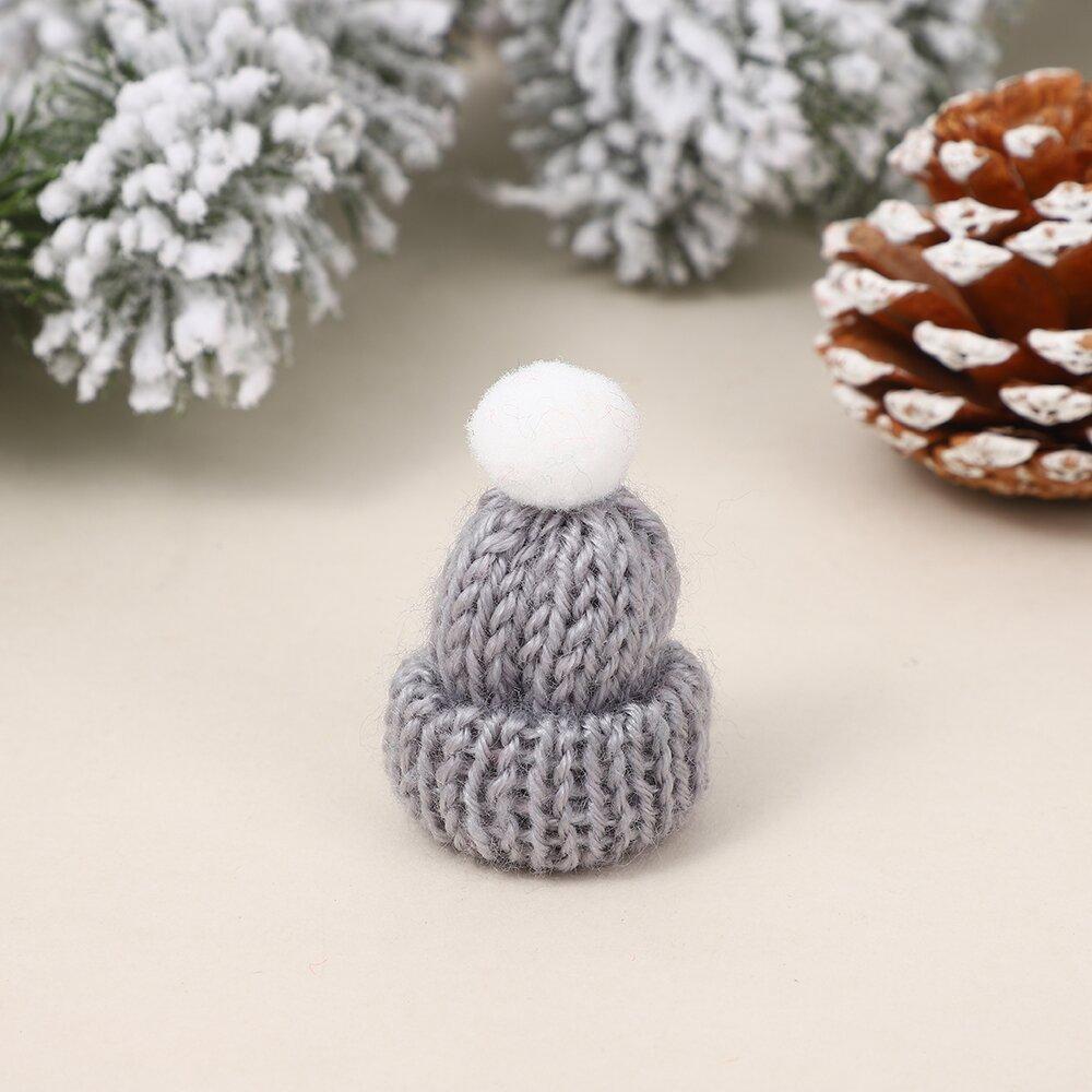 Christmas Mini Hat Ornaments Korean Version Knitted Yarn Ball Handmade DIY New Year Decoration Hat