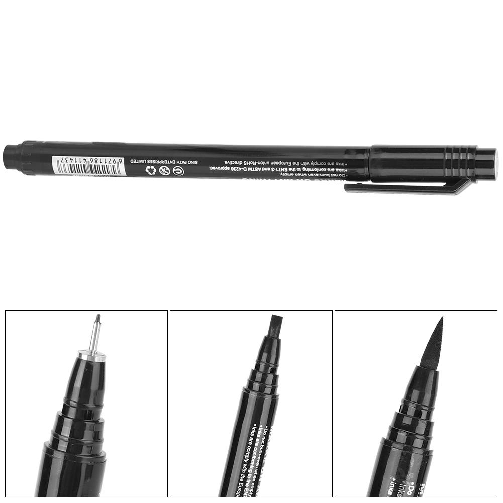 12pcs Micron Liner Fine Tip Marker Pen Black Water Based Ink Waterproof Drawing Sketch Pen