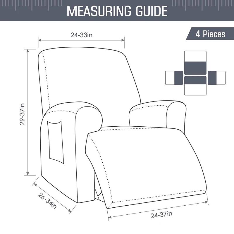Single Seat Anti Slip Recliner Sofa Covers Velvet Stretch Reclining Couch Slipcovers Furniture Anti Cat Scratch Recliner Chair P