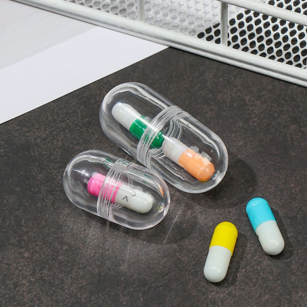 5Pcs 3ml/6ml Mini Portable Empty Capsule Shell Hollow Clear Pill Case Plastic Bottle Tablet Medicine Splitters Holder Box