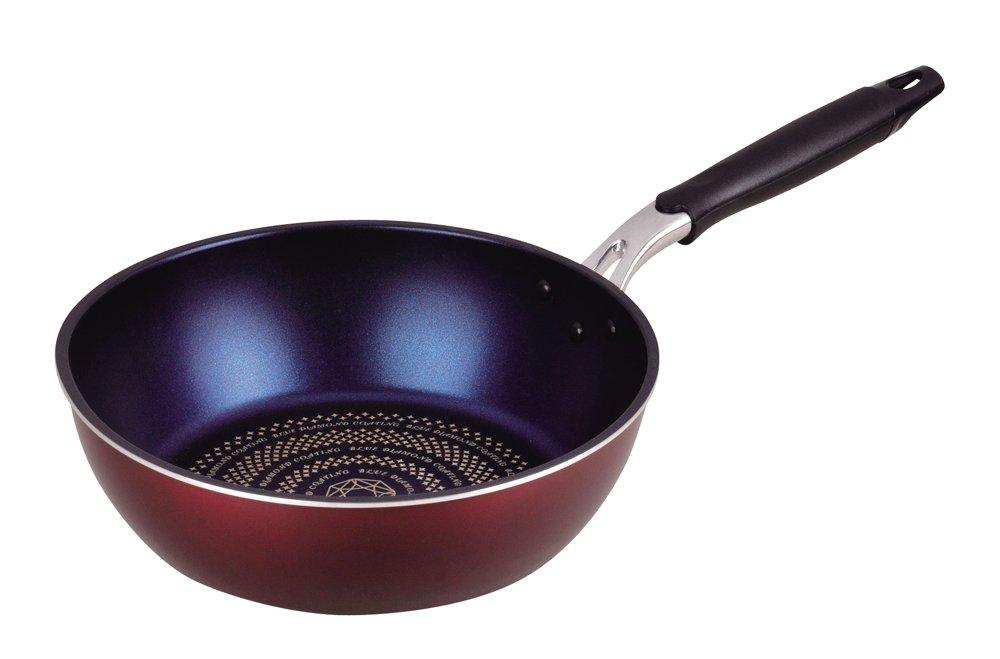 

Pearl Metal Сковорода для фритюра 24 см, совместимая с индукционной плитой, покрытие Rise Blue Diamond, HB-320 чёрный