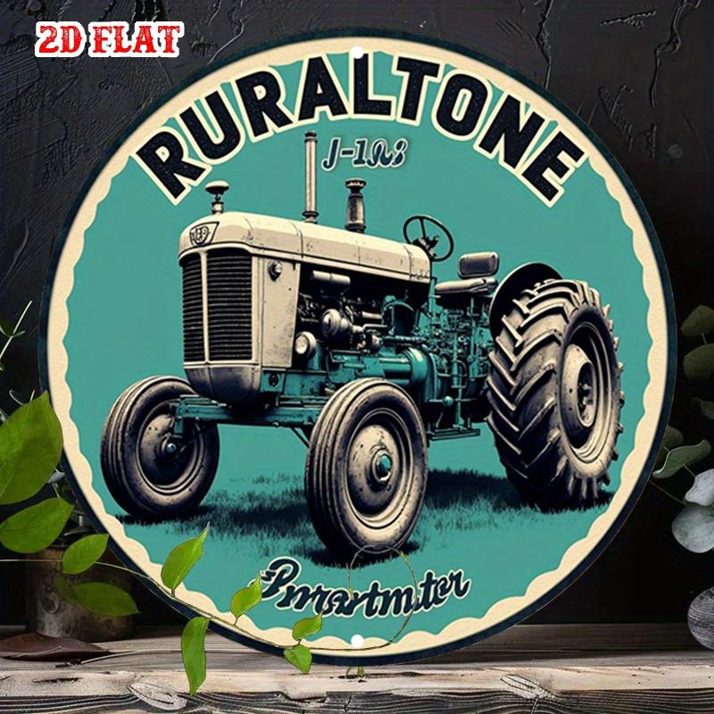 Pc D Flat Industrial Design Sign Featuring a Classic Machinery Round Shape This Vintage Tractor Rustic Metal Wall Art