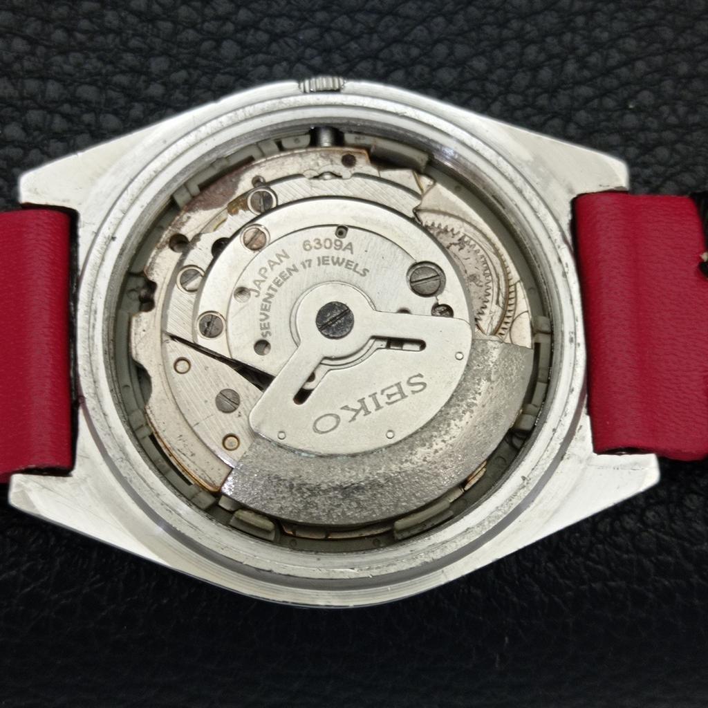 SEIKO 5 AUTOMATIC 6309A VINTAGE JAPAN MENS RED COLOR DIAL WATCH a701462-5 R206b-a701462
