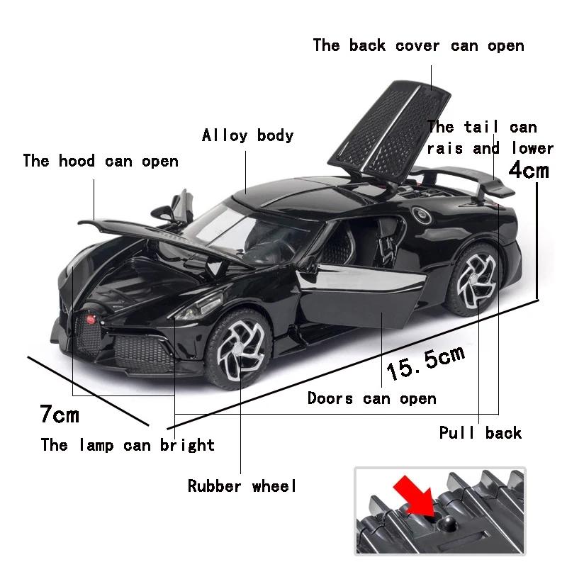 1/32 Bugatti BGT La Voiture Noire Alloy Car Model Decoration Metal Diecasts & Toy Vehicles Toy Global Limited Edition Children Boy Toys