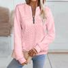 Women's Fashion Long Sleeve Solid Color Casual Collar Zipper Long Sleeve Sweatshirt