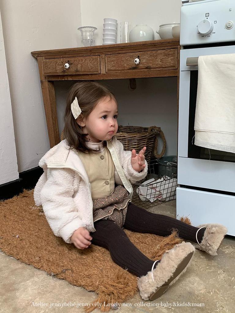 Children's Bunny Ear Lambswool Jacket - 2025 New Korean Style Warm Autumn Winter Coat for Baby Girls