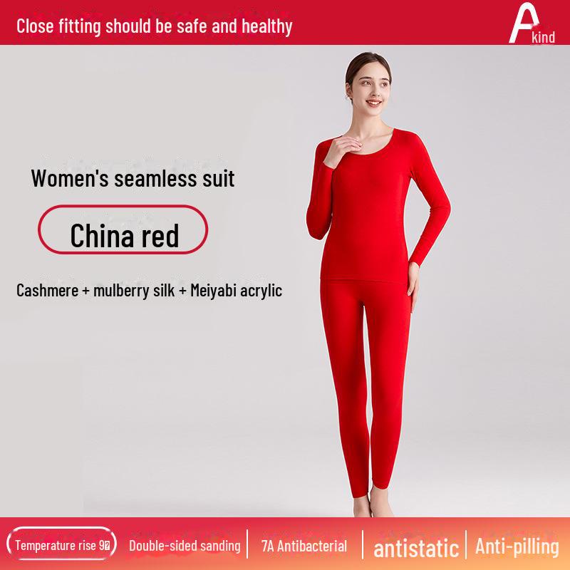 Unisexová německá kašmírová termoprádlová souprava: Hedvábím vylepšený, sametem podšitý, teplý oblek na podzim